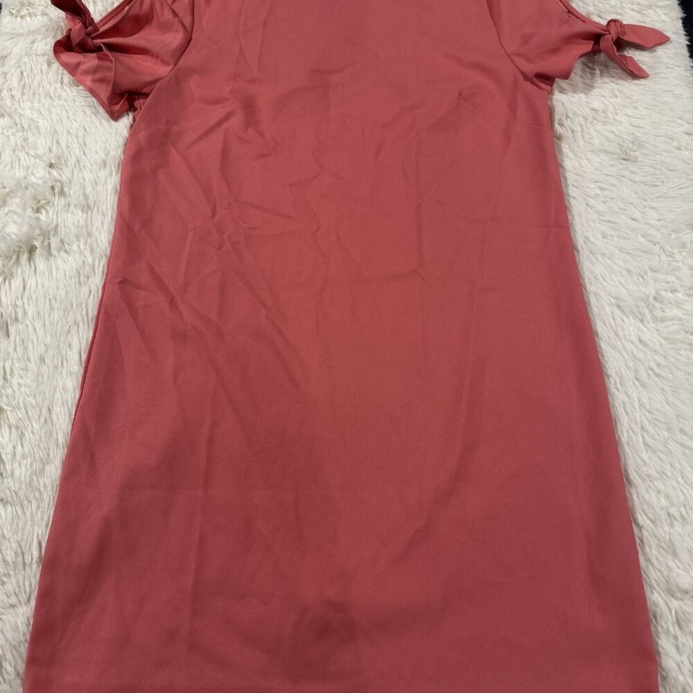 Banana Republic womens dress Small pink peep shoulder career office